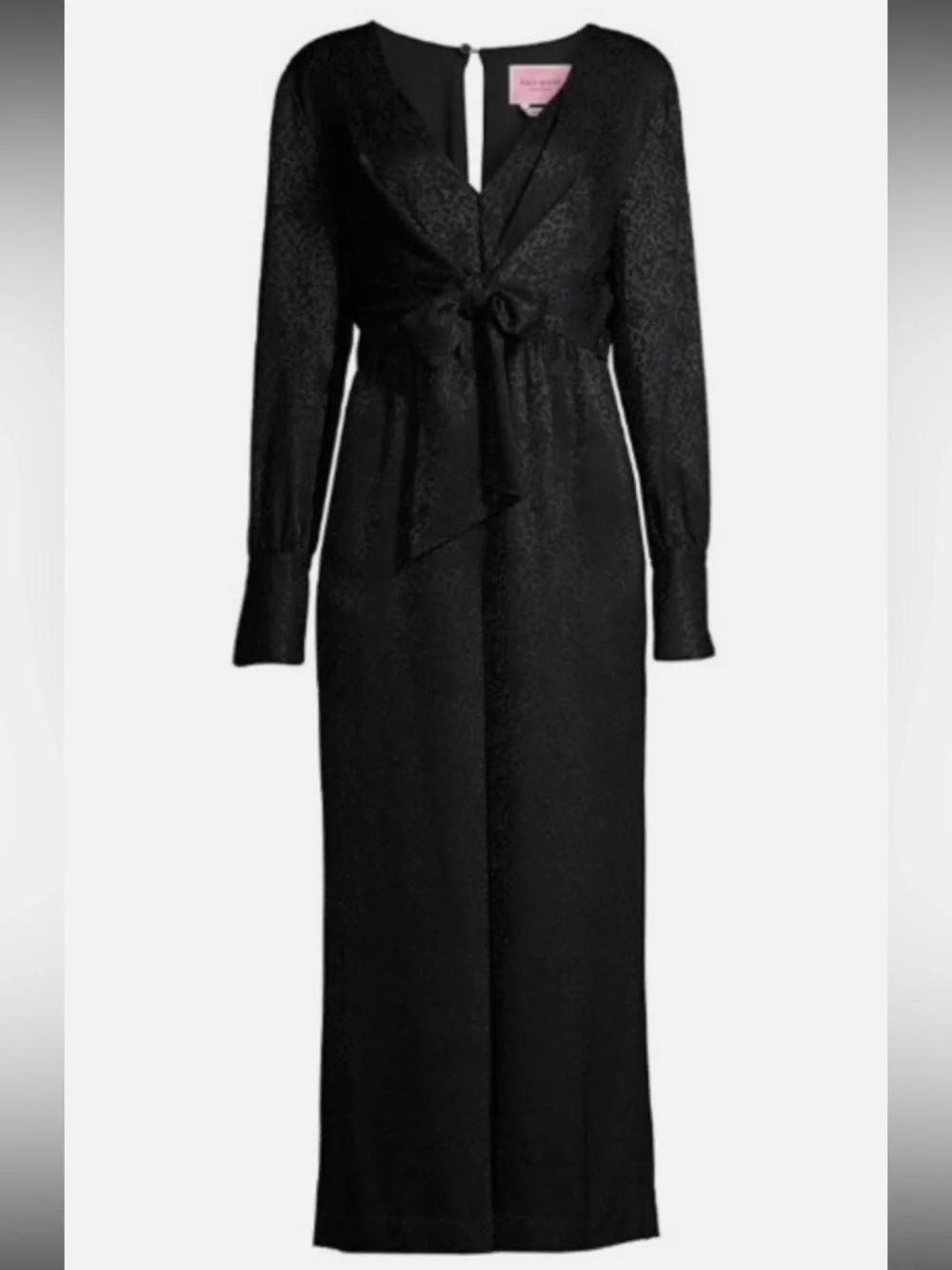kate spade Black tie front jumpsuit  Long-Sleeve Tie-Waist Wide-Leg Jumpsuit 2